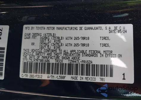 2024 Toyota Tacoma Hybrid Trd Off Road z USA, uszkodzony, nr VIN 3TYLC5LN7RT001606